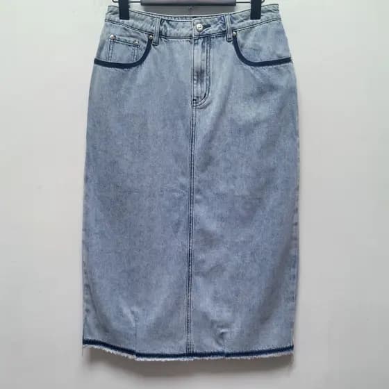 YA outono Design americano Retro angustiado contraste cor cintura alta mais magro olhar saia de comprimento médio A123 l