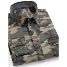 Algodão puro lavado camuflagem americano ferramentas camisa de manga comprida masculina All-Match Casual militar juventu