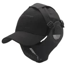 Ventilador militar campo tático máscara de fio de aço proteção facial proteção de ouvido integrado proteção ao ar livre