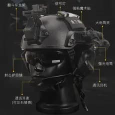 Conjunto de fone de ouvido de comunicação de capacete tático das forças especiais, ventilador militar, campo, ciclismo,