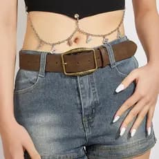 Retro y2k cinto feminino Punk Denim estilo cinto All-Match Jeans cinto vestido cinto cintura baixa calças cinto
