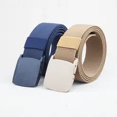 Cinto de lona elástico sem segurança, masculino, feminino, sem Metal, sem furos, fivela automática, Jeans, cinto de trei