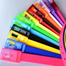 Unissex cor Silicone pino fivela cinto doce cor Metal-livre hipoalergênico calças de plástico cinto vendas diretas da fá