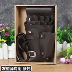 Bolsa de tesoura de barbeiro profissional, ferramenta de cabeleireiro, bolsa de cintura, tesoura de couro, bolsa de ferr