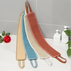 Novo estilo longo toalha de banho massagem partículas limpeza descontaminação banho esfregando volta toalha fabricante b