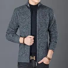 2023 outono inverno novo estilo masculino versão coreana malhas Cardigan camisola na moda bonito forro de lã engrossado