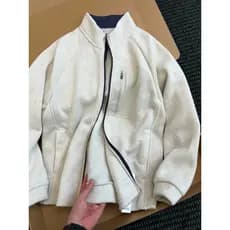 SUMU · Cardigan de malha de lã Polar com zíper, moletom outono inverno, esportes, gola alta, jaqueta de lã