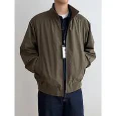 Estilo de dinheiro antigo!Masculino feminino Retro gola Harrington jaqueta curta Casual Workwear curto britânico berinje