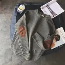 Patch remendo remendo camisola masculina inverno grosso extra gordura extra grande tamanho malhas em torno do pescoço ja
