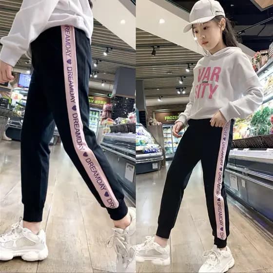 Roupas infantis Roupas femininas Calças infantis Roupas de primavera 2024 Novo estilo Médio Grande Crianças Crianças Est
