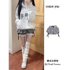 Y2k Lolita xadrez abóbora calças bolo Culottes feminino outono pequeno homem Multi-camada saia inchada quente menina Sho