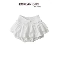 Estilo de balé branco Pettiskirt saia feminina primavera outono inverno quente menina cintura alta bolo saia pequeno Bud