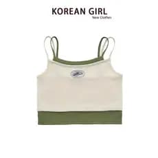 Japonês Retro falso camisola de duas peças feminino verão novo estilo interior wear Street wear Design esportes curto to