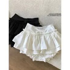 Estilo de balé branco bolo saia curta feminina primavera quente menina saia cintura alta pequena Pettiskirt flor Bud Cul