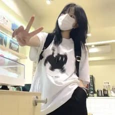 Série de sal High Street bf branco manga curta camiseta feminina verão estudante versão coreana solta americano Retro ni