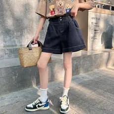 Meninas calças de verão Shorts jeans crianças 2024 novo estilo verão estilo roupas infantis médio grande crianças cintur