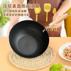 Japonês Mini pequeno wok panela antiaderente doméstica não revestida pequena panela de ferro panela de sopa frigideira w
