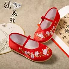 Hanfu sapatos bordados traje antigo feminino estilo étnico Retro deslizamento em sapatos de dança