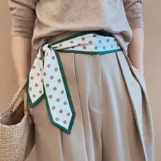 Versão literária coreana decorativa lenço de seda cinto na moda combinando calças femininas saia cintura fina cinto All-