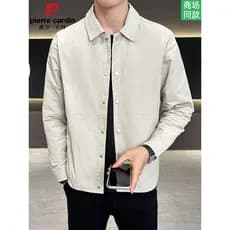 Pierre Cardan camisa gola simples jaqueta masculina início da primavera fina jaqueta masculina negócios Casual topo prim