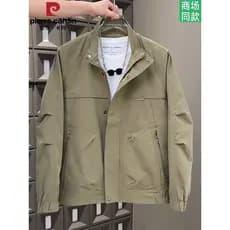 Pierre Cardan gola alta jaqueta de carga masculina primavera outono novo estilo solto estilo Casual masculino All-Match