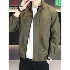 Pierre Cardan genuíno gola alta jaqueta Casual masculina primavera outono roupas 2025 novo estilo jaqueta uniforme de be