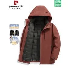 Pierre Cardan removível dupla face usar 90 branco ganso para baixo jaqueta masculina inverno novo estilo jaqueta masculi