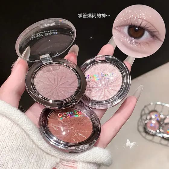 Gege urso inteligente piscando Multi-Purpose rosa Nude cor baixa saturação luz reparação Blush sombra feminina beleza tr