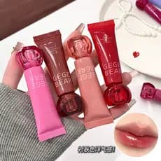 Gege urso frutado essência hidratante brilho labial cor Nude hidratante brilho de água espelho esmalte labial beleza fem