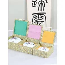 Guangzu Caixa de almofada de tinta Caixa de brocado Caixa de porcelana de cinábrio Caixa de pano Caixa de cilindro de po