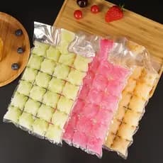 Caixa de gelo rasgável para Freezer, bandeja de gelo de partículas grandes, descartável, autovedante, molde de cubo de g