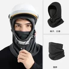Chapéu de moletom de uma peça feminino outono inverno quente chapéu pulôver capa babador dupla utilização boné de proteç