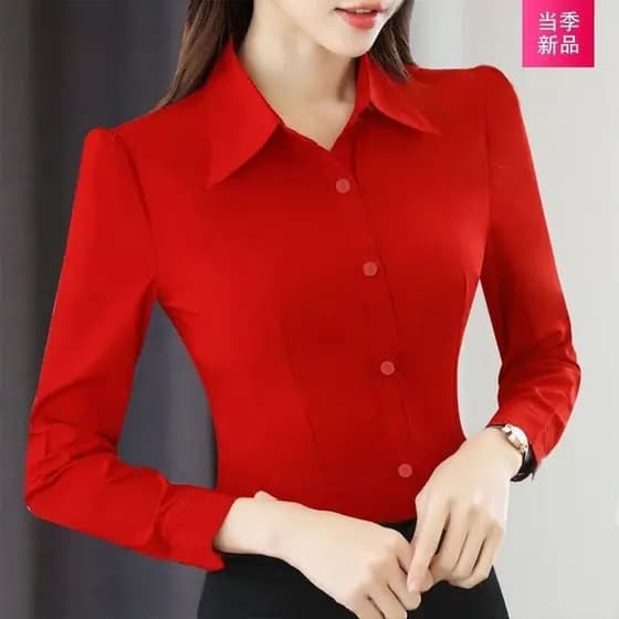 Nova camisa branca de manga comprida feminina 2026 primavera versão coreana magro-ajuste mais magro olhar elegante estil