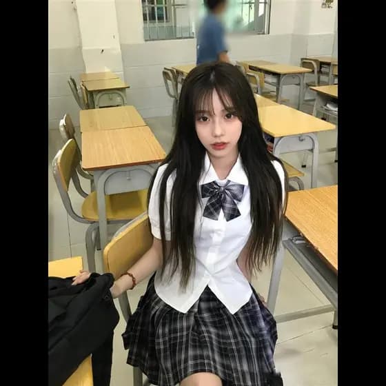Menina quente All-Match fino-ajuste mais magro olhar branco topo saia plissada jk uniforme terno feminino jk cintura est