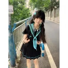 Conjunto de três peças Aomoto pintado jk marinheiro terno escola japonesa marinheiro terno jk uniforme saia estilo básic