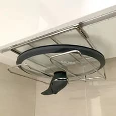 304 aço inoxidável pote tampa rack sob cozinha pendurado armário pendurado pote tampa armazenamento acessível ferramenta