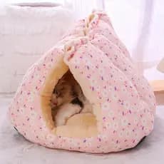 Maca de gato inverno quente casa de gato Semi-fechada cama de segurança para gatos quatro estações canil Universal supri