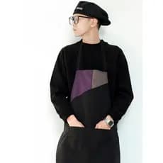 Coreano estilo Casual costura avental masculino cozinha cozinhar Anti-incrustante Barista leite loja de chá contraste co