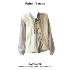 Único Super bonito terno feminino outono estilo Preppy torção camisola de malha colete xadrez amarrado camisa terno de d