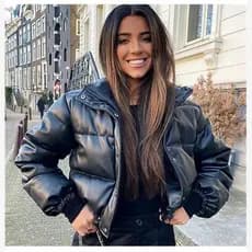 2024 Casaco Feminino De Inverno Jaqueta Feminina Parkas De Couro Grosso Quente