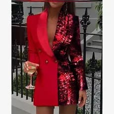 2023 Novo Vestido Profissional Feminino Com Emenda De Lantejoulas