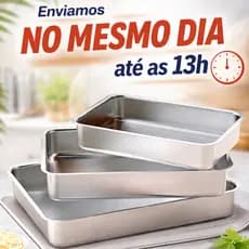 Assadeira Retangular em Alumínio N°1 N°2 N°3 — Forma para Bolo, Lasanha e Assados — Linha Profissional