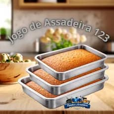 Assadeira 123 retangular - Forma quadrada -FORMA DE ALUMINIO