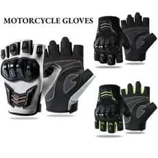 Luvas De Equitação Legais , Motocicleta Respiráveis E Antiderrapantes , Novas Resistentes Ao Desgaste De Meio Dedo