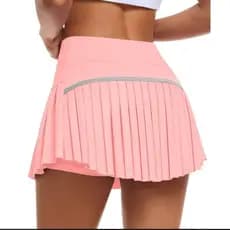 Saia De Tênis De Cintura Alta Plissada Com Shorts – Corrida Anti-Exposição Para Ioga , Skort Atlético Respirável Mulhere