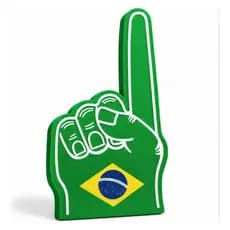 Mão Espuma Torcida Brasil Dedo Gigante Futebol Copa do Mundo