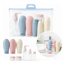 Kit Frascos Viagem 100ml 11 peças + Nécessaire Impermeável | Aprovado ANAC | Anti-Vazamento