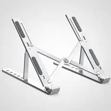 Suporte Notebook Alumínio Portátil Dobrável Anti Derrapante Cor Prateado Resistente VTWK