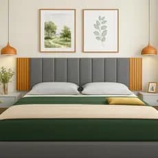 Kit Cabeceira Estofada + Ripado MDF De Cama King Queen Casal Solteiro 45x20 Kit Completo