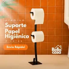 Suporte Porta Papel Higiênico De Chão 2 Rolos